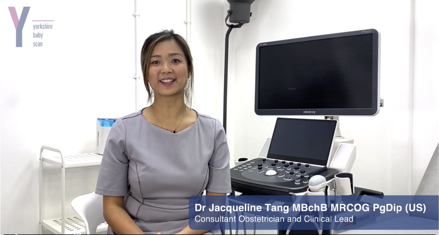 Dr Jacqueline Tang discussing early pregnancy scans at Yorkshire Baby Scan