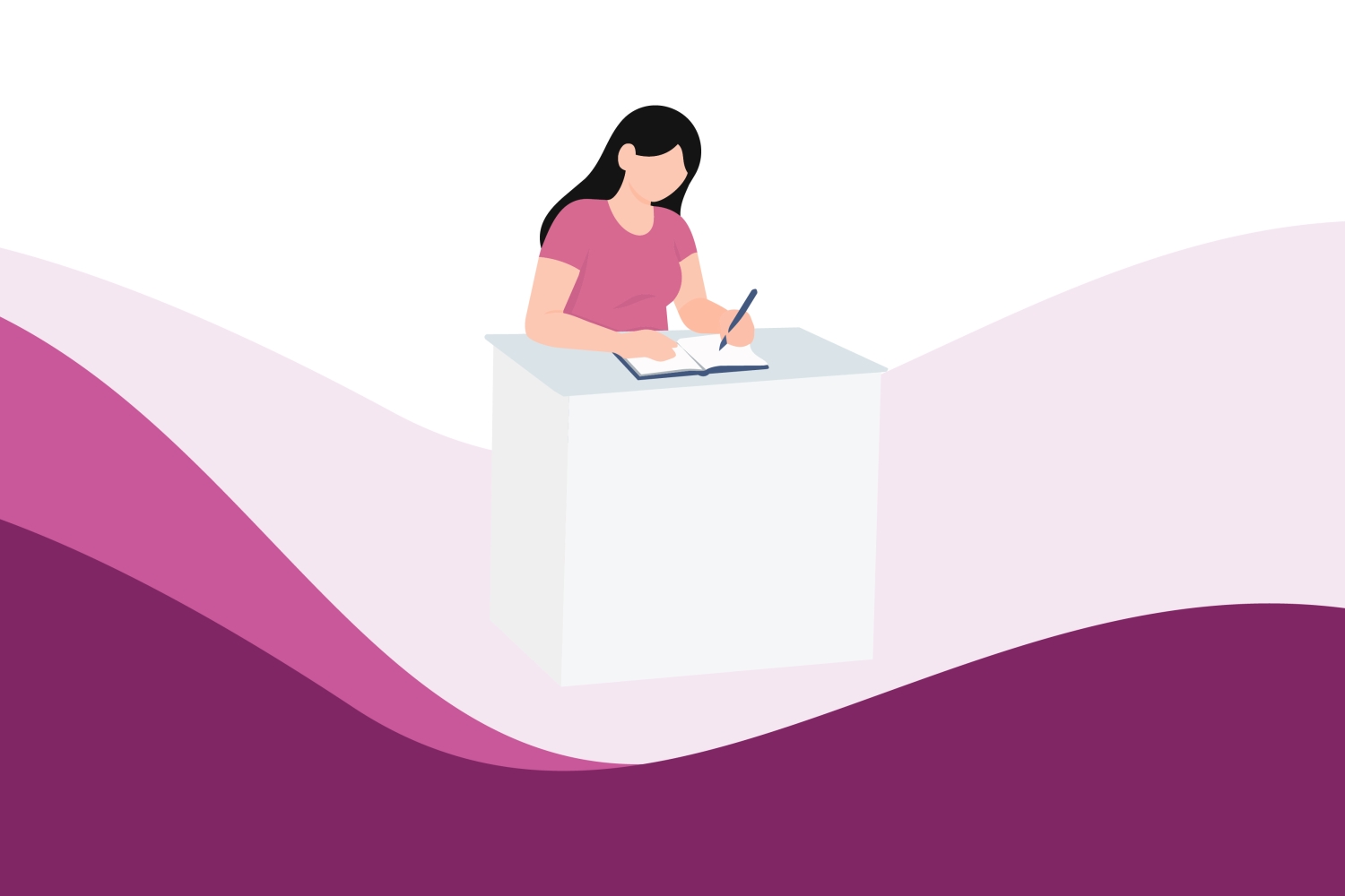 Woman writing notes to track pregnancy symptoms, mood and wellbeing in early pregnancy