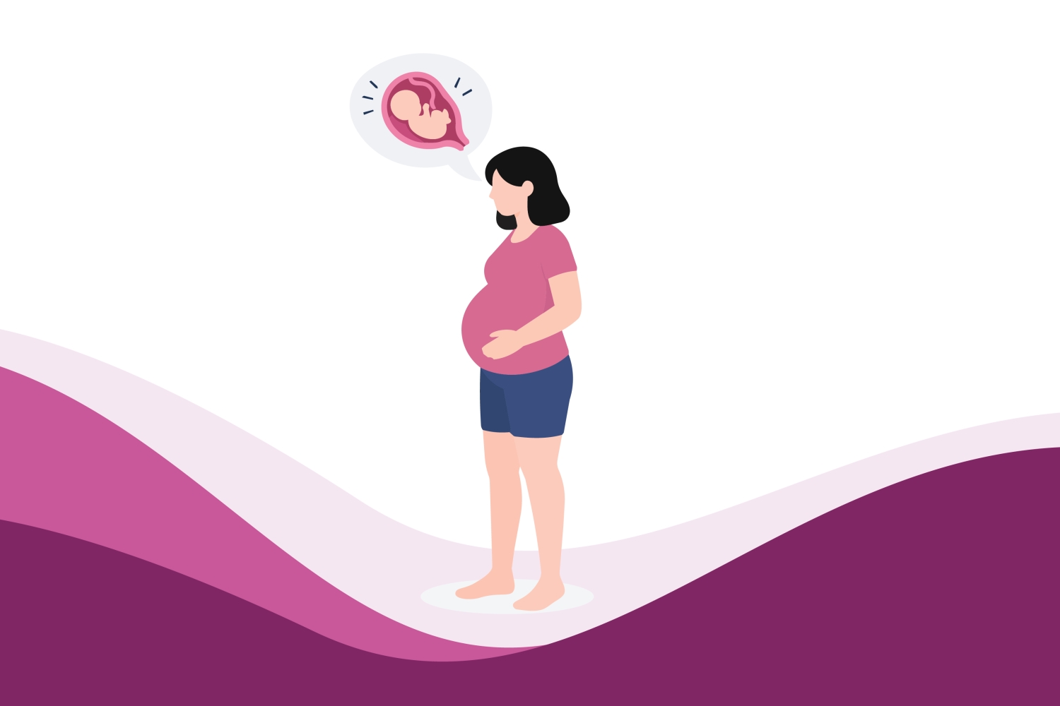 Pregnant woman recognising early labour signs and understanding the difference between real contractions and Braxton Hicks
