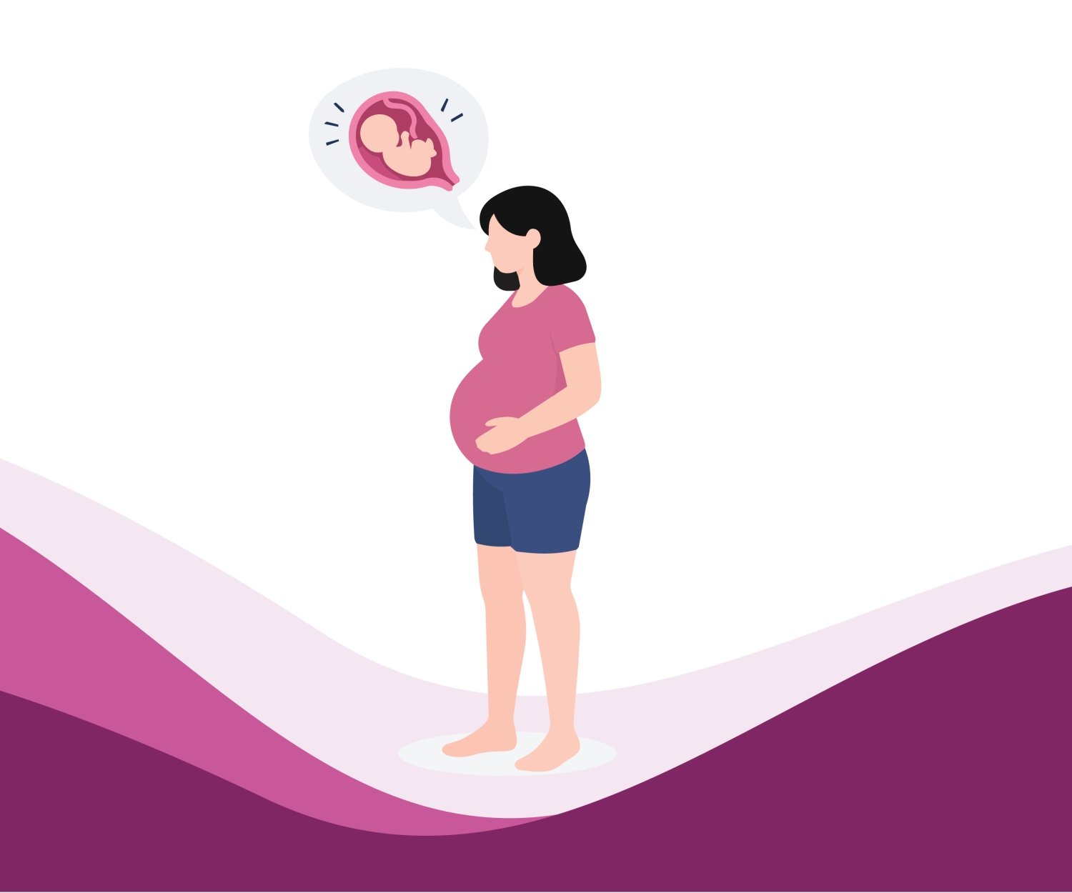 Pregnant woman recognising early labour signs and understanding the difference between real contractions and Braxton Hicks
